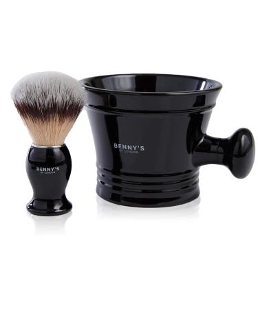 Shaving Brush & Bowl Gift Set | BENNY'S | Luxury Quality | Men's Gift Idea | Ideal for Travel | Shaving Bowl & Shaving Brush