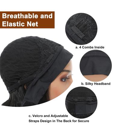 Short Wavy Headband Wig for Black Women - 14 inch Natural Black Synthetic Bob, Glueless Half Wig with Headbands Attached for Daily and Party Wear - Buy Online on GoSupps.com