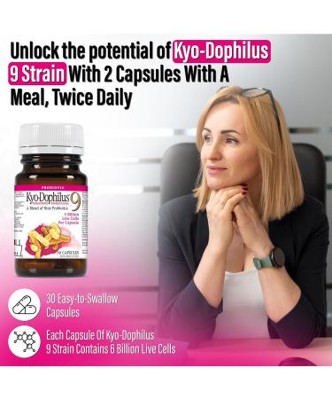 Kyolic - Kyo-Dophilus Probiotic 9 Strain 3 Billion 30 Capsules - Lactobacillus and Bifidobacterium Probiotic Supplement - Healthy Gut Intestinal Flora Indigestion Relief & Bowel Movement Supplement 30 count (Pack of 1) - Buy Online on GoSupps.com