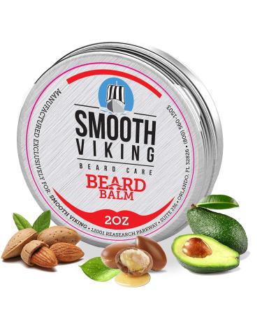 Smooth Viking Beard Balm for Men - Strong Hold Beard Styling Balm with Essential Oils & Beeswax - Beard Care Formula to Boost Healthy Beard & Mustache Growth  2oz