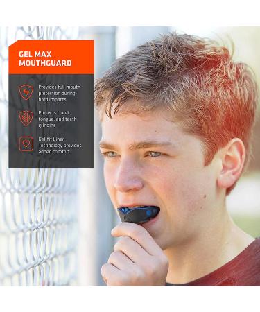 Shock Doctor Gel Max Mouth Guard  Heavy Duty Protection & Custom Fit  Adult & Youth Non-flavored Blue/Black Adult - Buy Online on GoSupps.com