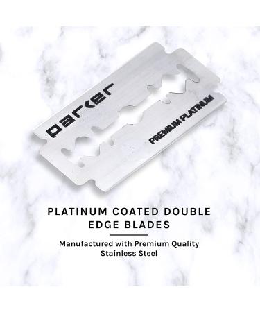 Parker 99R - Long Handle Heavyweight Butterfly Open Double Edge Safety Razor for Men + 5 Premium Platinum Blades - Buy Online on GoSupps.com