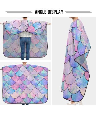 visesunny Barber Cape Magic Mermaid Scale Polyester Hair Cutting Salon Cape Apron Anti-Static Haircut Water-Resistant Shaving Cloth Beard Shaving Bib Hairdressing Cape Multi23 Large - Buy Online on GoSupps.com