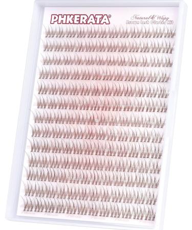 PHKERATA Brown Cluster Lashes Kit Brown Individual Eyelashes Wispy C Curl Brown Eyelash Clusters 156Pcs Natural Lashes Individual Cluster with Lash Glue Bond and Seal Lash Extension Kit 10-12MM Wispy Brown Kit - Buy Online on GoSupps.com