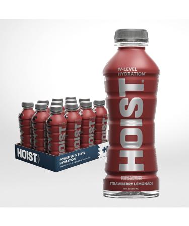 HOIST Premium Hydration Electrolyte Drink, Powerful IV-Level Hydration, Strawberry Lemonade, 16 Fl Oz (Pack of 12)