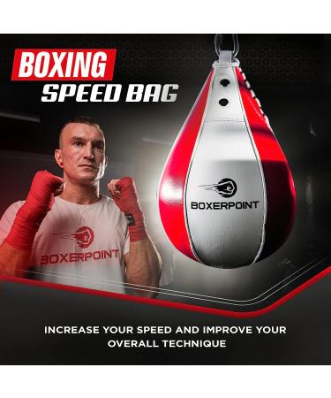 Boxerpoint Large PU Leather Boxing Speed Bag with Anti-Leak Gas Nozzle for Home Gym - MMA Training Speedball - Buy Online on GoSupps.com