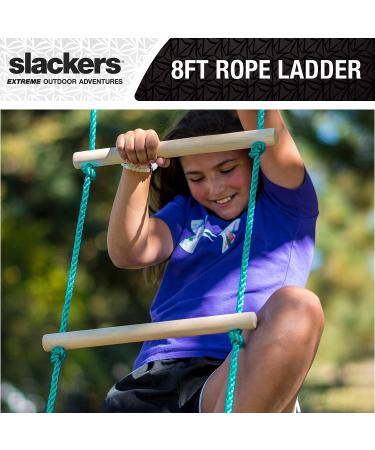 Slackers 8ft Rope Ladder: Outdoor Ninja Warrior Training Equipment for Kids - Perfect for Backyard Obstacle Courses - Ages 5 - Buy Online on GoSupps.com