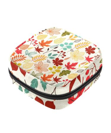 Fall Maple Leaf Menstrual Cup Pouch Menstrual Pad Bag Feminine Menstruation Bags Portable Sanitary Napkin Pads Storage Bags Color 2