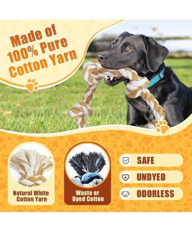 Large Dog Rope Toy for Aggressive Chewers - 105cm 6 Knot Tough Chew Toy - Indestructible Non-Dye Cotton Rope for Large Breeds - Teething and Tug Toy - Buy Online on GoSupps.com