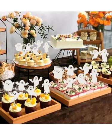 Rsstarxi 30 Halloween Ghost Cupcake Toppers Glitter White Spooky Halloween Cupcake Picks Halloween Baby Shower Cake Decorations for Ghost Theme Birthday Halloween Party Decorations Design 20 - Buy Online on GoSupps.com