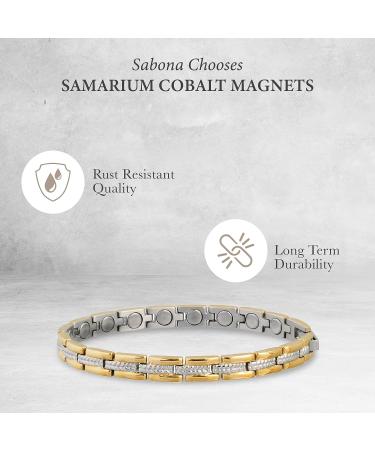 Sabona Lady Executive Regal Duet Bracelet - Small Gold (6.5) | Magnetic Therapy Bracelet - Buy Online on GoSupps.com