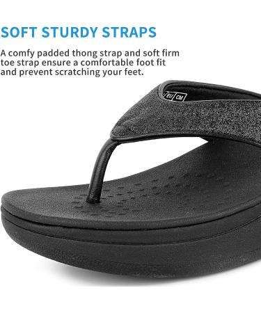 ERGOfoot Women's Platform Arch Support Flip Flops - Orthotic Plantar Fasciitis Sandals for Flat Feet - Buy Online on GoSupps.com