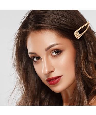 6 Pieces 4 Inch Rhinestone Snap Hair Clips | Crystal Metal Hair Barrettes for Women and Girls | Wedding Hair Accessories in Black, Silver, and Gold - Buy Online on GoSupps.com