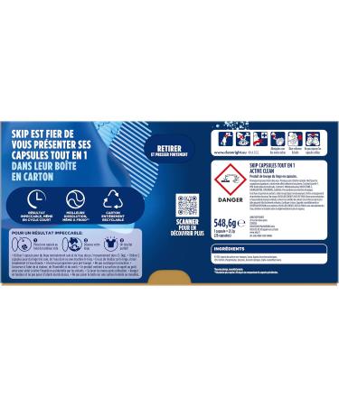 Skip Active Clean 3 in 1 Liquid Detergent Capsules - 78 Washes - Flawless Results and Long-Lasting Freshness - No Plastic Pac - Buy Online on GoSupps.com