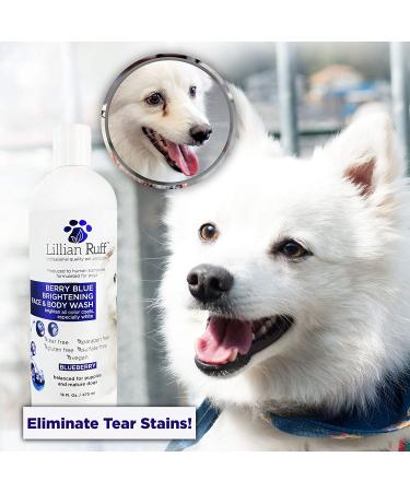 Lillian Ruff Berry Blue Brightening Face and Body Wash for Dogs and Cats - Tear-Free Blueberry Shampoo - Hydrates Skin, Removes Tear Stains, Adds Shine & Luster - Made in USA (16oz) - Buy Online on GoSupps.com