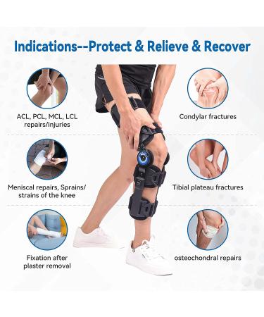 Orthomen Hinged ROM Knee Brace - Post Op Recovery Stabilization for ACL, MCL, PCL Injury - Adjustable Orthopedic Support Brace for Women and Men - Buy Online on GoSupps.com