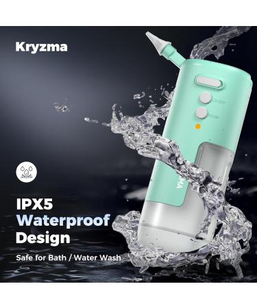 Kryzma 2-in-1 Ear Wax Removal Tool - Safe & Effective S08 Triple Jet Stream Cleaner | Portable Waterproof Rechargeable Kit with 6 Reusable Tips - Green - Buy Online on GoSupps.com
