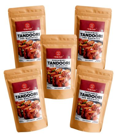 EL The Cook Tandoori Veg Marinade | Smoky & Spicy Indian Spice Seasoning Paste/Rub for Paneer/Vegetable Grill/BBQ | Simply coat and Cook | Vegetarian Gluten Free | 1.7oz 5 Pack Tandoori Vegetarian
