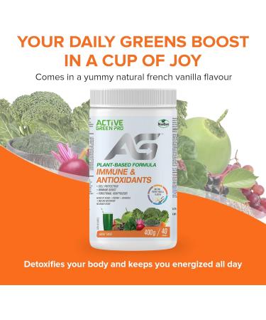 Active Green Pro - Immune & Antioxidants Powder Blend of Herbs Ginseng Echinacea and Maitake Mushroom Plant-Based Formula No Fillers No Sugar Added - 40 Servings - Buy Online on GoSupps.com