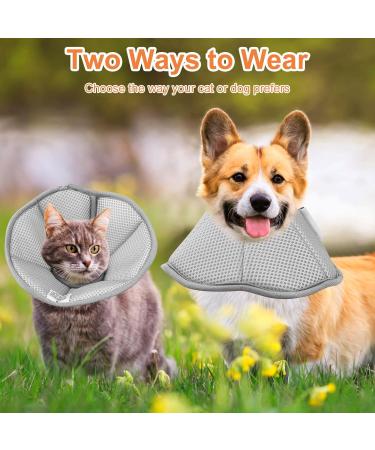 Adjustable Elizabethan Collar for Pets | Dndgdlua Protective E-Collar for Kittens Puppies & Rabbits | Prevents Licking & Biting - Size S Gray - Buy Online on GoSupps.com