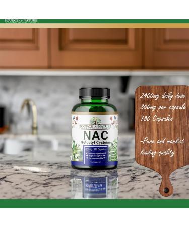 NAC 800mg 180 Capsules | Source of Nature | N-Acetyl Cysteine | Vegan | EU Production - Buy Online on GoSupps.com