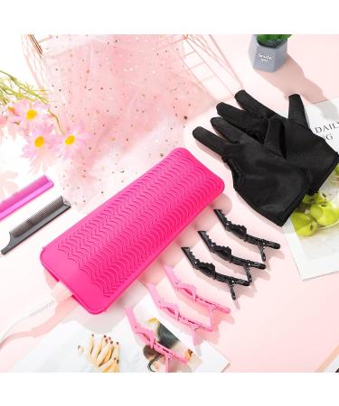 Skyley Hair Styling Tools Set - Hair Iron Heat Resistant Gloves Silicone Mat Clips & Combs for Perfect Curls - Buy Online on GoSupps.com