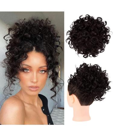 Rpeixya hair part bun with elastic cord lure dutt hair part ponytail chignon women ponytail-dutt stylish curly shaft girl ponytail (brownish black)