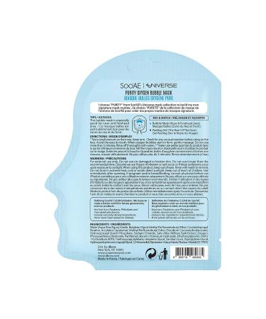 Soo AE Purity Oxygen Bubble Mask - 6 Count Deep Cleansing & Purifying Facial Mask for Radiant Skin - Buy Online on GoSupps.com
