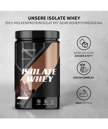 Neosupps Whey Isolate Protein Powder - Chocolate | 750g High-Quality Protein Shake with Bromelain & Papain | Low Sugar & Fat | 25g Protein Per Serving - Buy Online on GoSupps.com