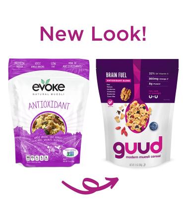 GUUD Brain Fuel Antioxidant Blend Muesli Cereal 12oz - Pack of 6 | Gluten-Free, Vegan, Non-GMO | Oats, Walnuts, Berries, Cacao Nibs - Buy Online on GoSupps.com