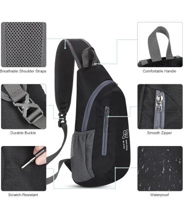 Xoolkly Waterproof Breast Pocket Sling Bag - Lightweight Multi-Purpose Shoulder Backpack for Men & Women | Ideal for Hiking & Cycling - Black - Buy Online on GoSupps.com