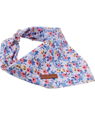Buy Unique Style Paws Dog Ceal - Washable Cotton Neck Triangle for Small & Large Dogs and Cats (1 Pack) - Blue Flower Design - Buy Online on GoSupps.com