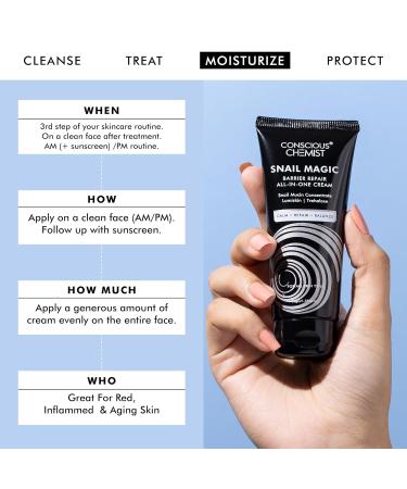 Conscious Chemist Snail Magic All-In-One Skin Repair Cream | Daily Gel Cream with Korean Snail Mucin | 50g - International Shipping Available - Buy Online on GoSupps.com