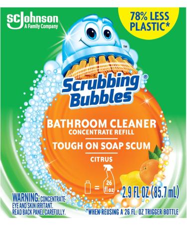 Scrubbing Bubbles Multi-Surface Bathroom Cleaner Concentrate - 2.9 oz Refill Bottles (Pack of 1) - Effective Convenient & Eco-Friendly Cleaning Solution for a Sparkling Bathroom - Buy Online on GoSupps.com
