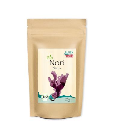Algae shop organic nori whole leaves - 25 g |low iodine content |Purpurtang |Rotales from the Atlantic |Raw food |Vegan entire leaves 25 g (1 Pack)