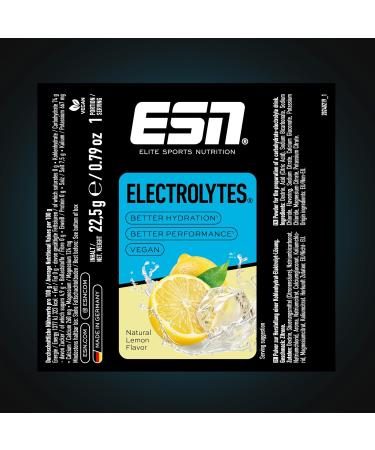Buy ESN Electrolytes Pro - Natural Lemon | Vegan Hydration & Performance | 15 Pack (337.5g) - Made in Germany - Buy Online on GoSupps.com