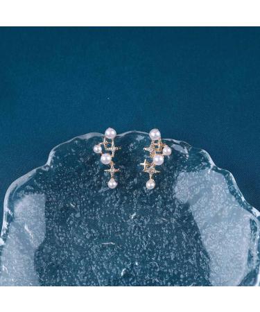 Vintage Pearl Star Earrings - Rhinestone & Crystal Drop Jewelry for Women - Buy Online on GoSupps.com