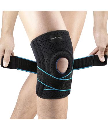 Dr. Brace Knee Brace for Knee Pain  Adjustable Compression Knee Support Wrap with Side Stabilizers & Patella Gel Pad. Pro for Meniscus Tear ACL MCL Arthritis  Joint Pain Relief Injury Recovery Medium