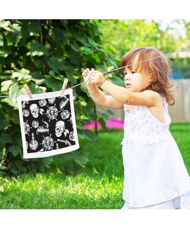 Pirate Skull Cotton Towels Set - 4 Pack 12'' x 12'' - Soft & Absorbent for Bath, Fitness, Sports & Yoga - Buy Online on GoSupps.com