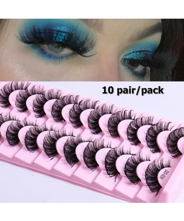 LuckForever 10 Pairs Russian Strip False Eyelashes - Fluffy Wispy & Reusable Lash Extensions for Natural Volume Look | International Shipping - Buy Online on GoSupps.com