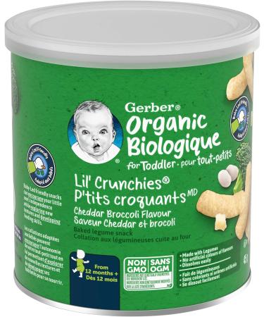 GERBER Organic Lil' CRUNCHIES Cheddar Broccoli 45 g - Buy Online on GoSupps.com