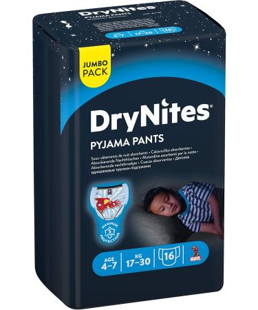 Huggies Drynites 4-7 Years Boys - Nighttime Underwear Set (32 Diaper Pants) for Bedwetting - Ultimate Comfort & Protection - Buy Online on GoSupps.com