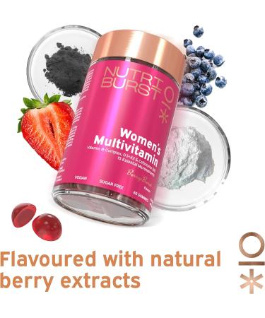 Nutriburst Women s Multivitamin Multipack - Hormone Regulation & Collagen Formation - Contains 15 Micronutrients B5 B6 B12 A C D - Vegan & Sugar Free - 3 x 60 Berry Gummies - 3 Mon Supply Women s Multivitamin 60 count (Pack of 3) - Buy Online on GoSupps.com