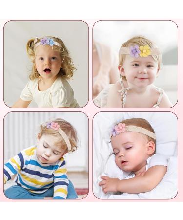 WUISOLQP Baby Girl Headband Set - 3PCs Soft Stretchy Hairbands for Babies, Elastic Lace Floral Hair Accessories for Child Toddler - Perfect for Party, Birthday, Christmas Photography - Buy Online on GoSupps.com