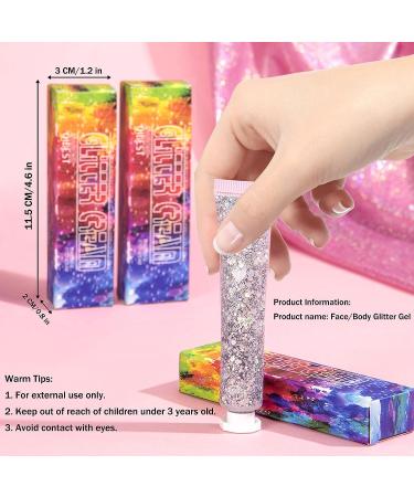 Chunky Glitter Gel for Face, Eyes, Lips & Nails - Christmas Party Makeup, Rave Accessories - Gold Laser Powder - Buy Online on GoSupps.com