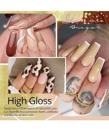 UR SUGAR Brown Gel Nail Polish Set | 6 Colors Fall Collection - Caramel Coffee Burgundy & Khaki | Soak Off Gel Nail Art Kit for Women | Perfect for Autumn Halloween & Thanksgiving Gifts - Buy Online on GoSupps.com
