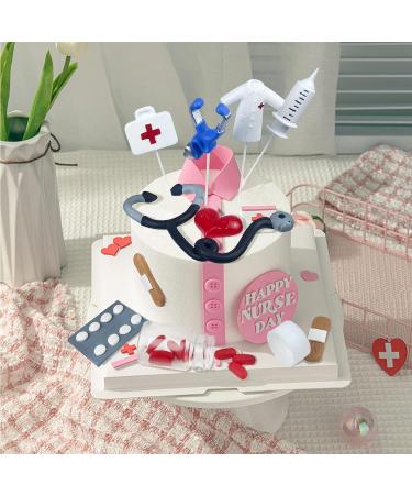 Nurse Cake Topper Nursing Cupcake Toppers Nurse Graduation Cake Decorations RN Theme Party Favors Nurse Decorations for Nursing Graduation Party Doctor Nurse Party Supplies (A) - Buy Online on GoSupps.com