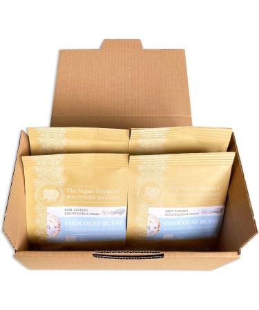 Mini cookies with white chocolate & roasted hazelnut chips - Handmade organic & vegan - 4 compostable bags of 130g (520g) - Buy Online on GoSupps.com
