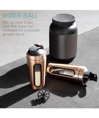Navaris 750ml Stainless Steel Protein Shaker Bottle - Copper Fitness Mug for Smoothies & Protein Shakes - Perfect for Training & Sports - Buy Online on GoSupps.com