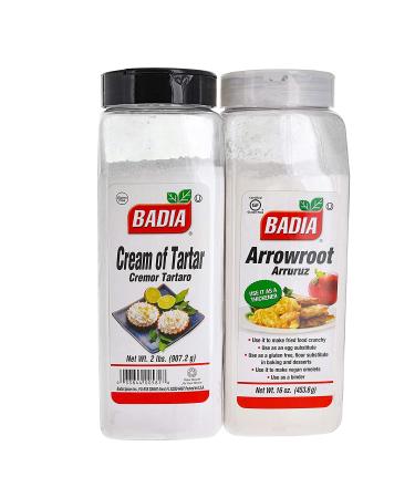 Badia Arrowroot and Cream of Tartar Seasoning Bundle (Set of 2) | Gluten-Free Baking Flour Substitute with Penguin Measurements Card - Buy Online on GoSupps.com